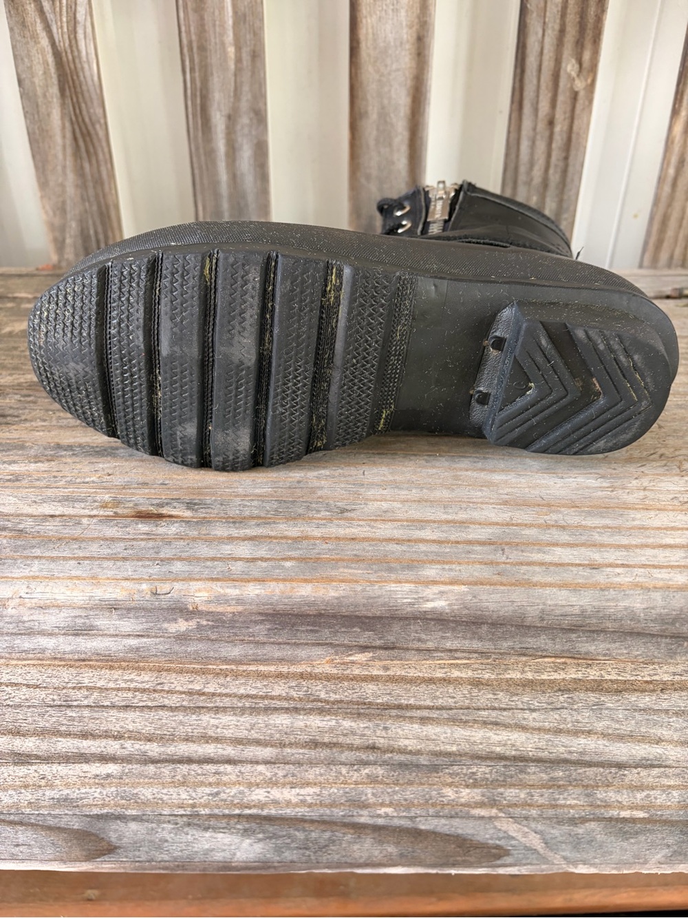 Hunter Black Lace-Up Boot Interior - Picture 4 of 8
